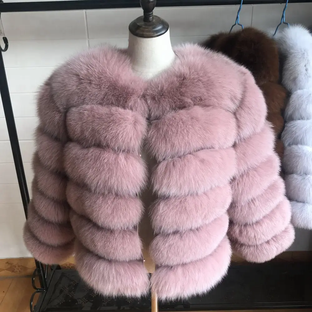 100% Natural Fur Jacket Real Fur Coat Winter Jacket Women Natural Fox Fur Luxury Fashion 50cm Short Jacket Wholesale Hot 2022