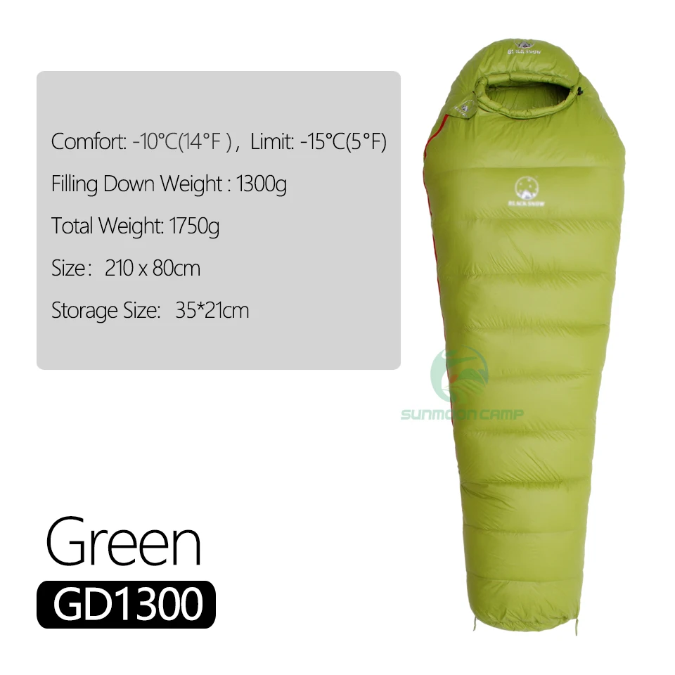 Saco de dormir de plumón de ganso blanco ultraligero para adultos, saco térmico de invierno con paquete de compresión para mochilero, Camping y senderismo, 95%