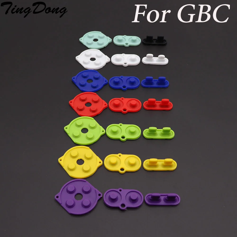 50Set Colorful Rubber Conductive Buttons A-B D-pad for Nintend GameBoy Color GBC Silicone Conductive Start Select Keypa