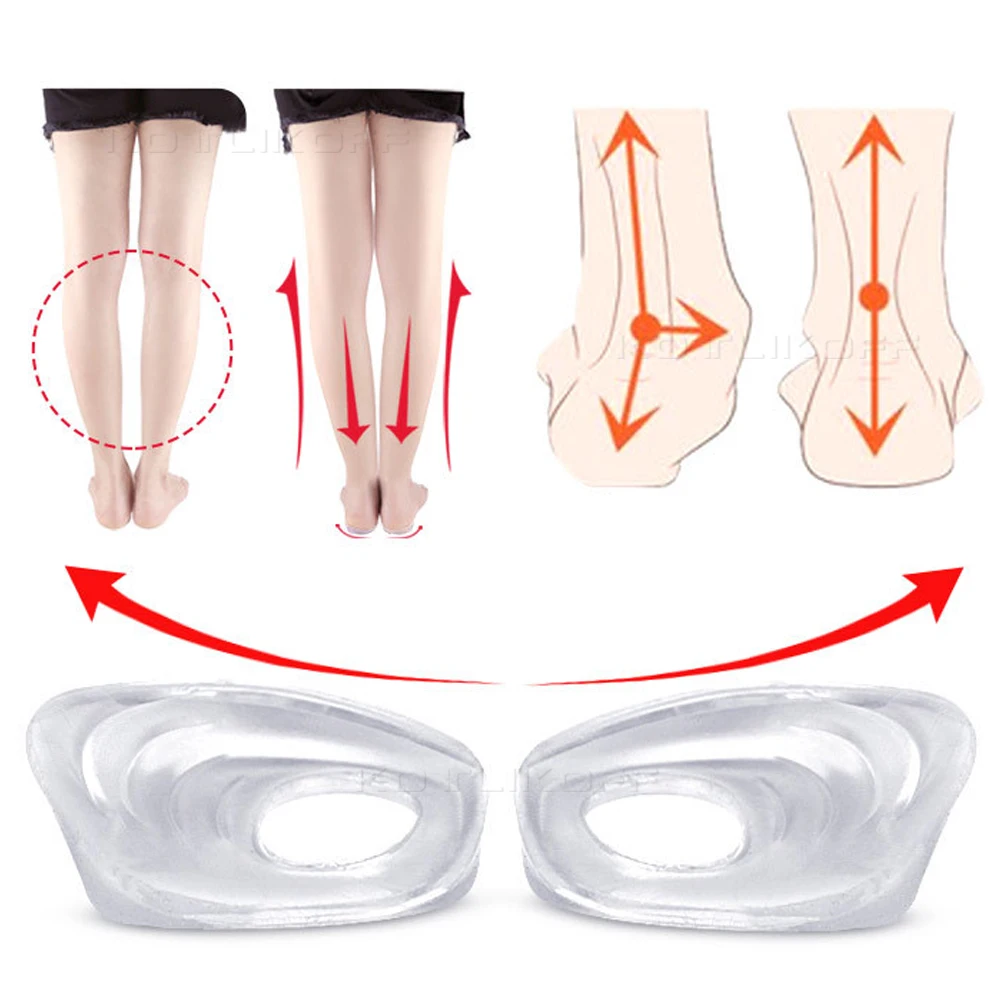 Orth4WD-Semelle intérieure de chaussure en gel de silicone, coupe de talon, orthèses d'insertion pour le type X/O, ration des jambes, pied Varus, coussin de chaussures Varus