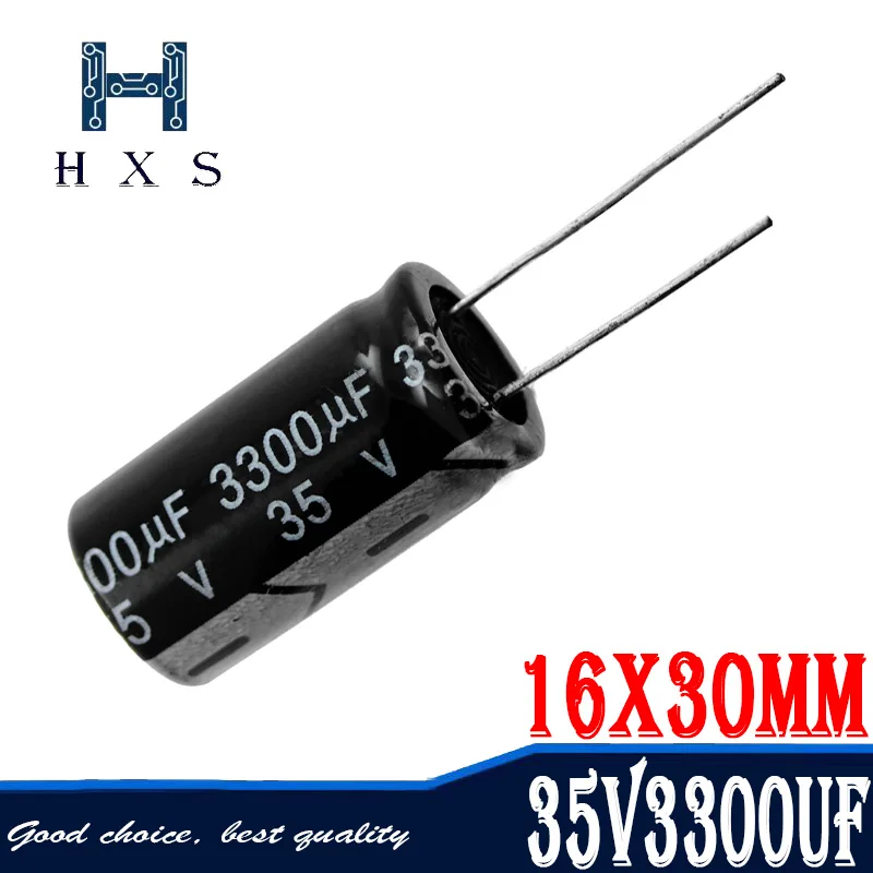 5PCS 35V3300UF 16*30mm 3300UF 35V 16x30mm Aluminum Electrolytic Capacitors