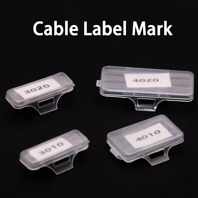 100pcs Cable Label Mark Transparent Sign 3010 4010 3020 4020 Wire Line Waterproof Organizer Tag