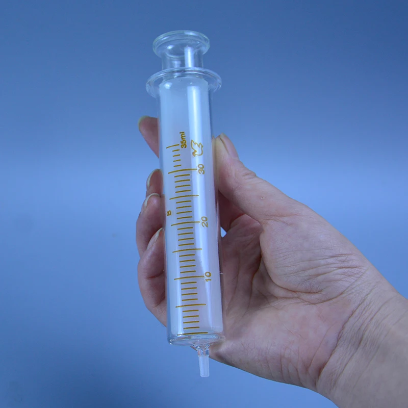 Glass Syringes Glass Sample Extractor Lab Glassware Glass Injector 1ml/5ml/10ml/20ml/30ml/50ml/100ml