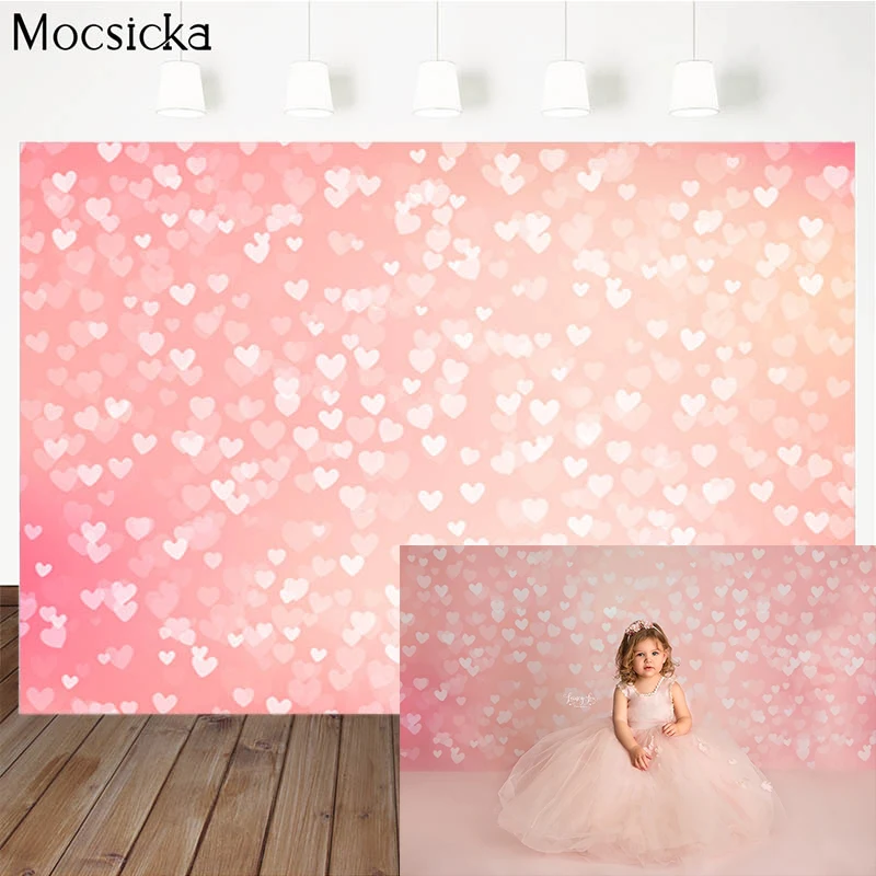 Mocsicka Child Portrait Photography Background Pink Bling Decoration Baby Shower Photo Backdrops Custom Poster Banner