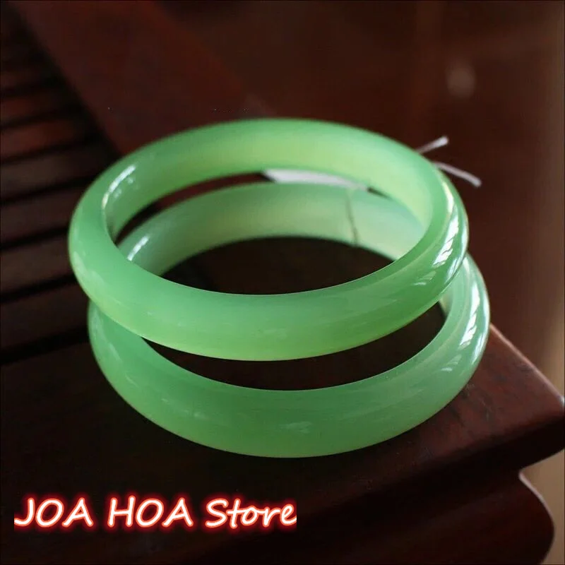 Icy Species Hand Ring Natural High Ice Grape Green Chalcedony Bracelet Agate Jade Bangle Quality Jewelry