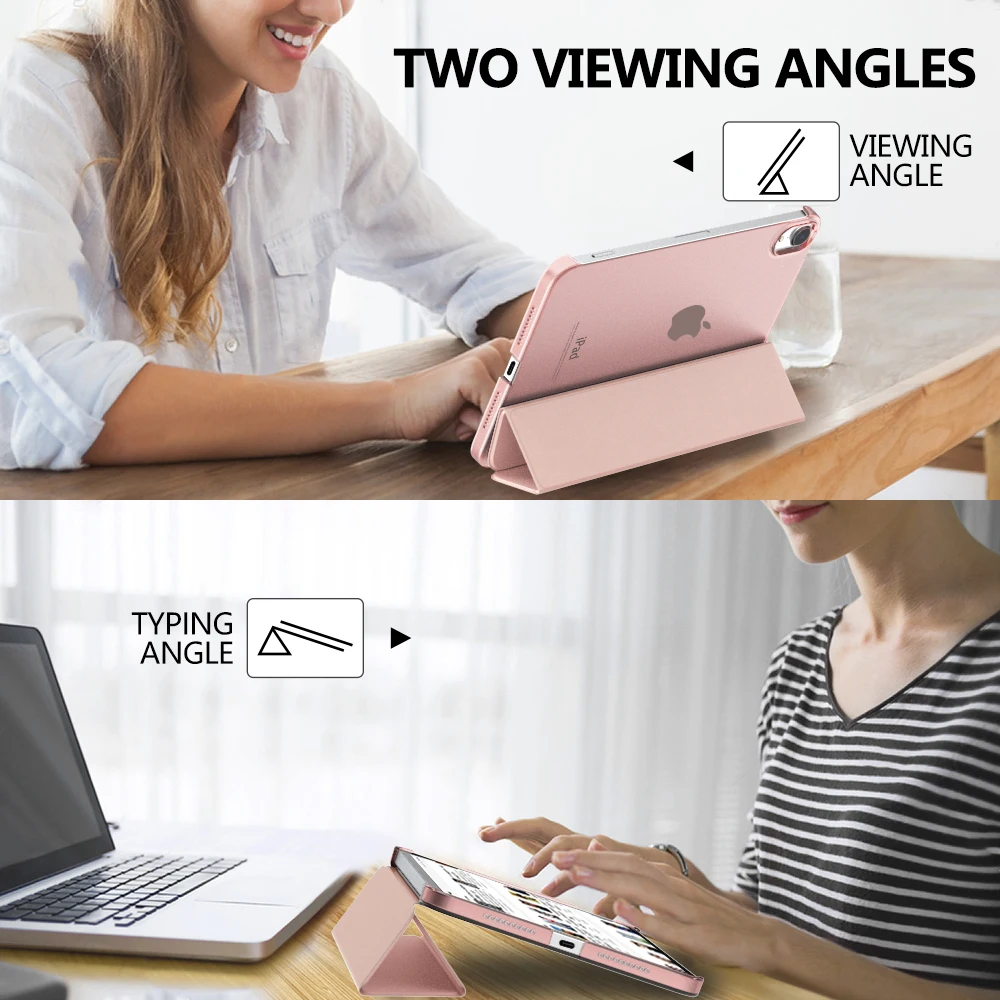 Case for New iPad Mini 6th Generation 8.3-inch 2021-Slim Lightweight Hard PC Back Shell Stand Cover with Translucent Frosted