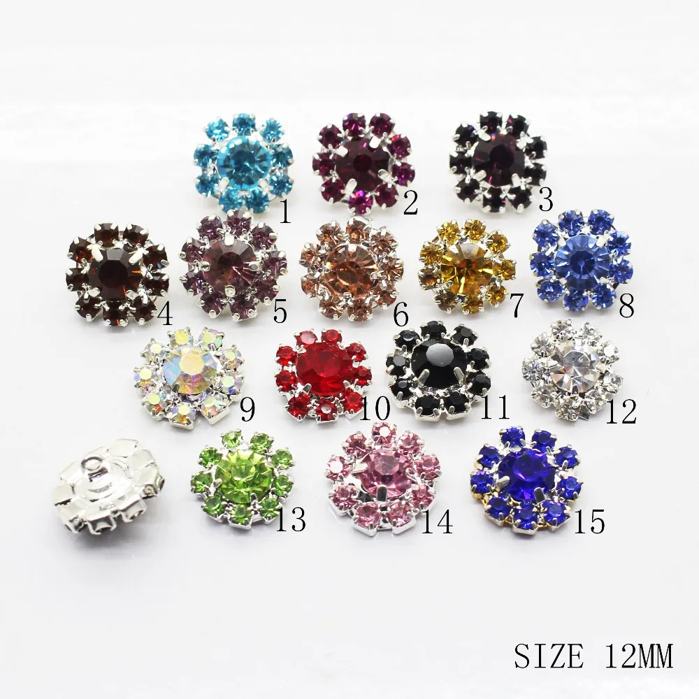 ZMASEY Sale Price Metal Buttons For Clothing 10Pcs/Lot 12mm Sewing Rhinestones Button Handwork Decorative Accessories