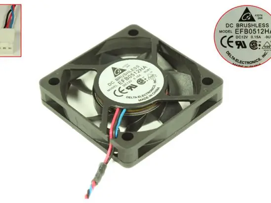 

Delta Electronics EFB0512HA 9U81 DC 12V 0.15A 50x50x10mm 3-Wire Server Cooling Fan