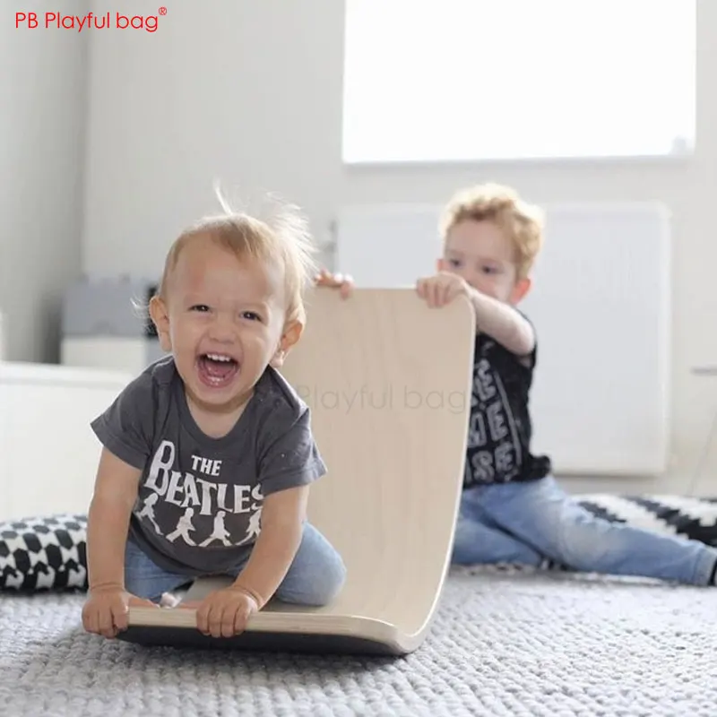 Tabla de equilibrio de madera para niños, juguete de Yoga para niños, equipo de Fitness para interiores, el mejor regalo, AB35