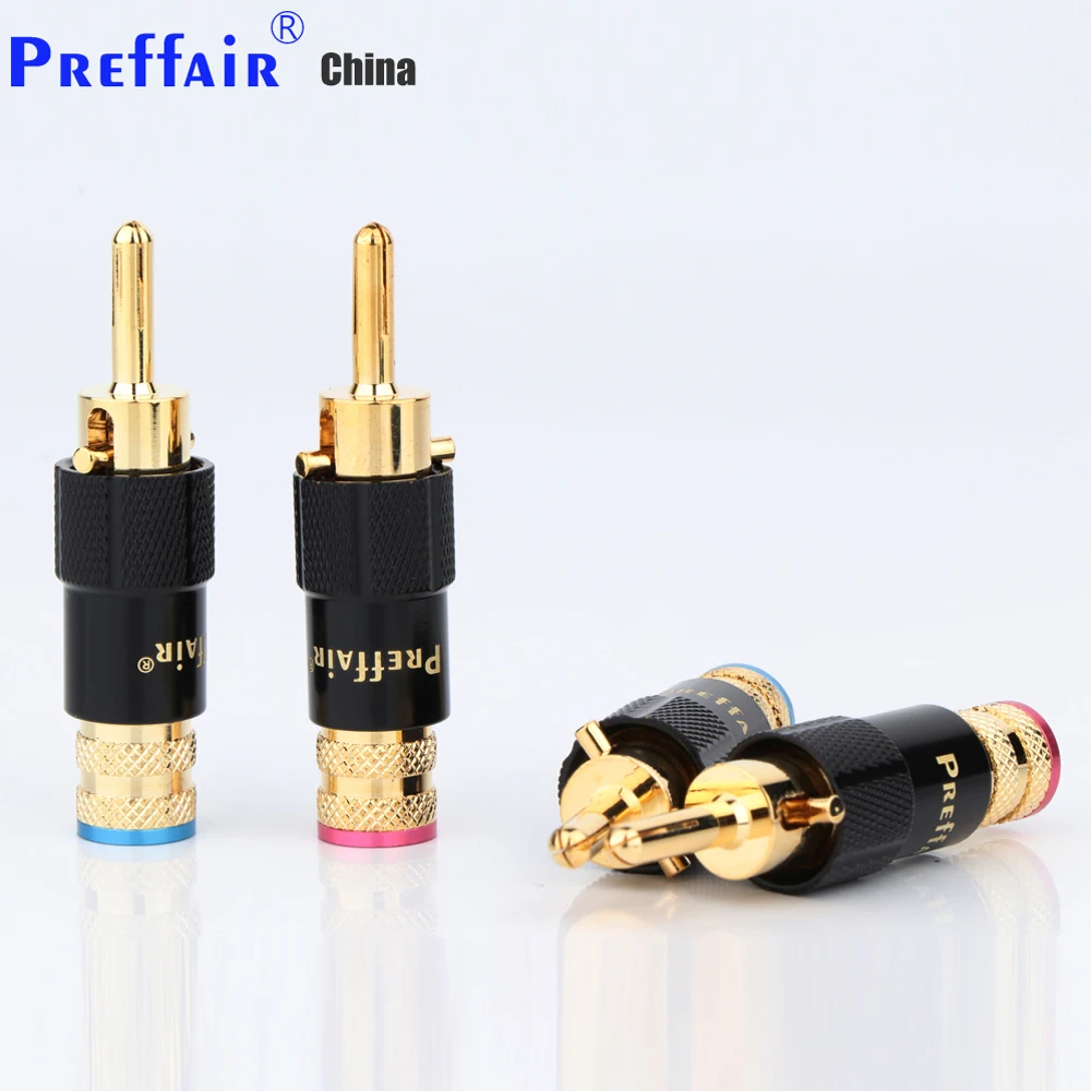 Preffair Bananenstecker mit Selbstverriegelung, Lautsprecherkabel-Bananenstecker mit Schraubverriegelung, Verstärker-Anschluss, HIFI DIY-Buchse – Detail 6