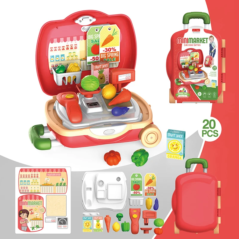 Conjunto de brinquedos de cozinha para crianças, kit médico de brinquedo clássico para crianças, 20 peças