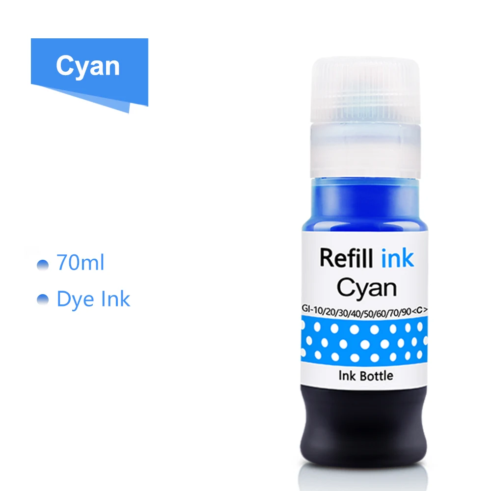 Refill Ink Kit For Canon GI-10 GI-20 GI-30 GI-40 GI-50 GI-60 GI-70 GI-90 For Canon G5010 G6010 GM2010 G5020 G6020 G6030 Printer