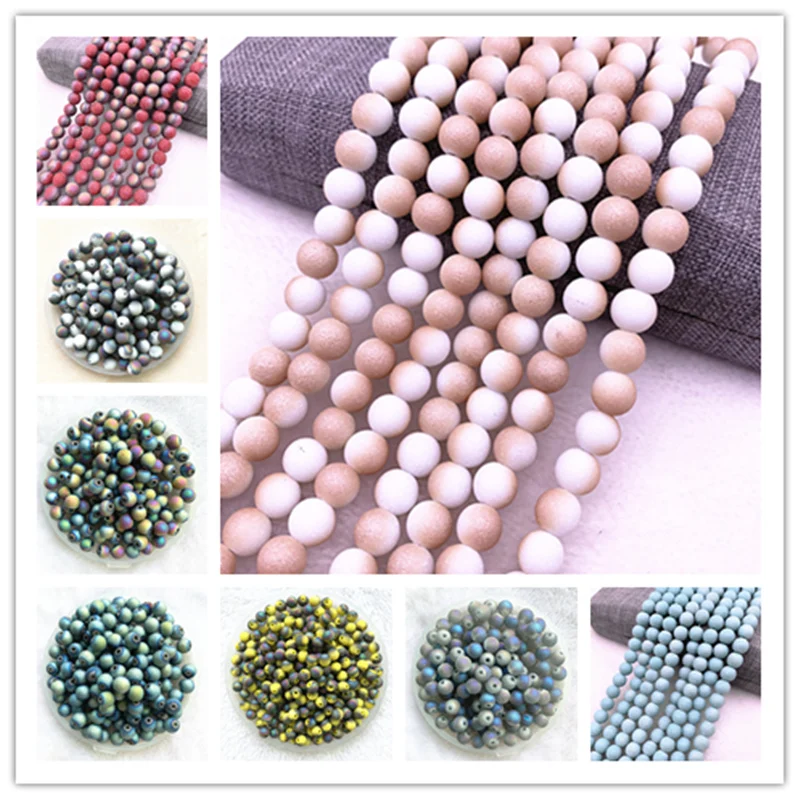 New 6/8mm Austrian Frosted Matt Crystal Glass Beads Loose Spacer Beads Handmade for Jewellery Making DIY Bracelet Necklace #22