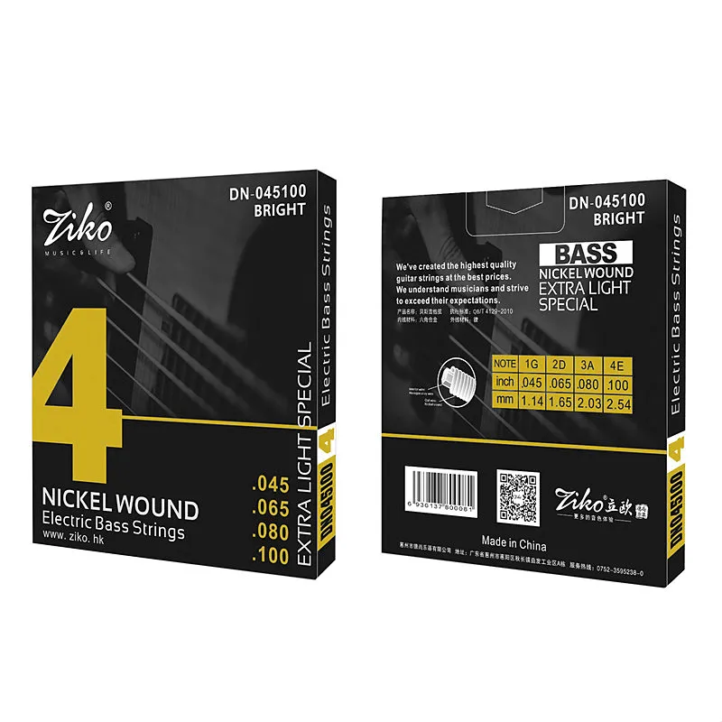 DN-045 ZIKO 4 Strings 5 Strings 6 Strings Bass Electric Guitar Strings Parts Wholesale Musical Instruments Accessories