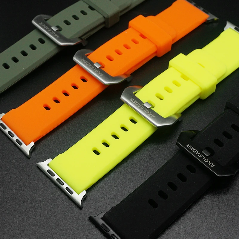AKGLEADER Sport Solicone Band strap for Apple Watch Series 12345 40mm 44mm iwatch 38mm 42mm watchbands waterproof bands