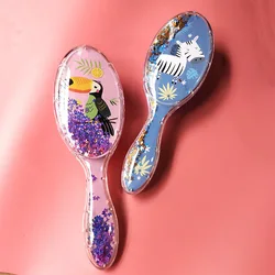 Pattern Bird Zebra Star Sequins Comb Massage Children Comb Cute Girl Comb Carry Long Hair Mm Anti-knot Comb Hair Brush Cute Gift