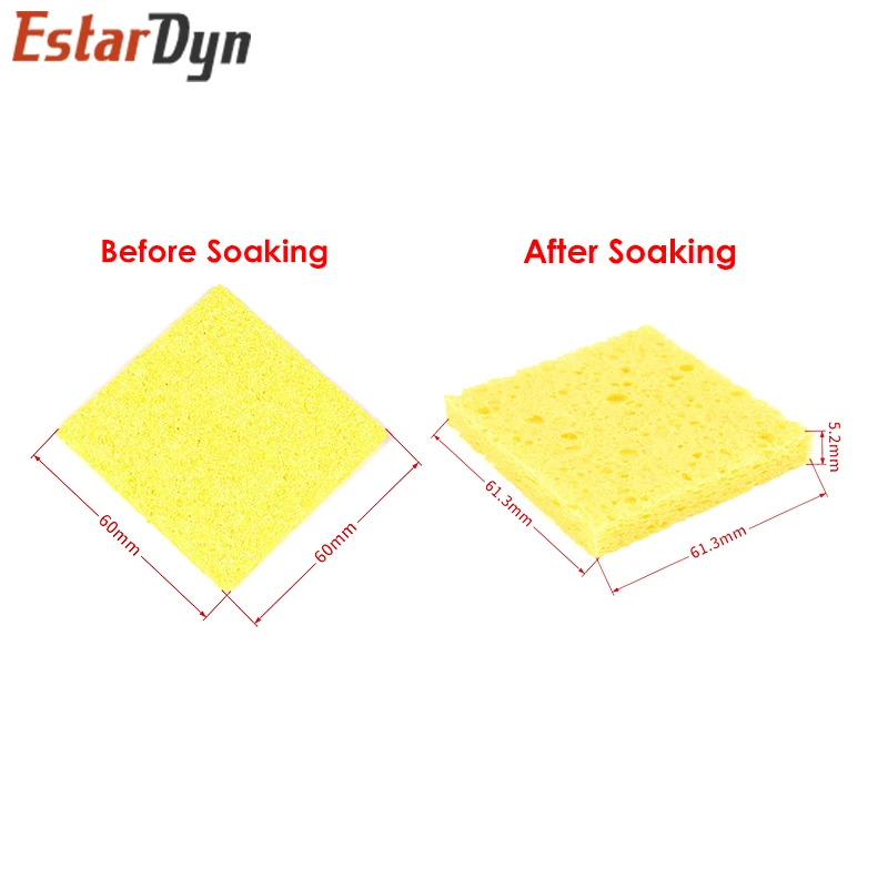 High quality 10Pcs 6CM*6CM High Temperature Resistant Sponge Electric Iron Tip Cleaning Sponge Rectangular 6CM*6CM