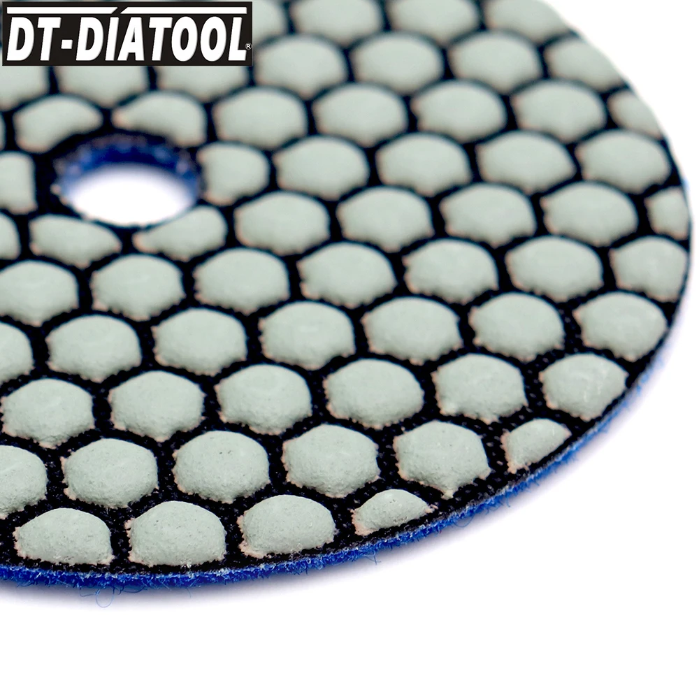 DT-DIATOOL 7pcs/set Dry Diamond Polishing Pads For Granite Marble Flexible Resin Bond Sanding Disc Dia 4\