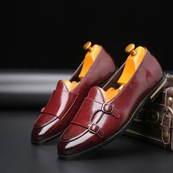 Yomior Classic Business Flat Shoes Men Designer Formal Dress Leather Shoes Men's Loafers Christmas Party Wedding Shoes Big Size