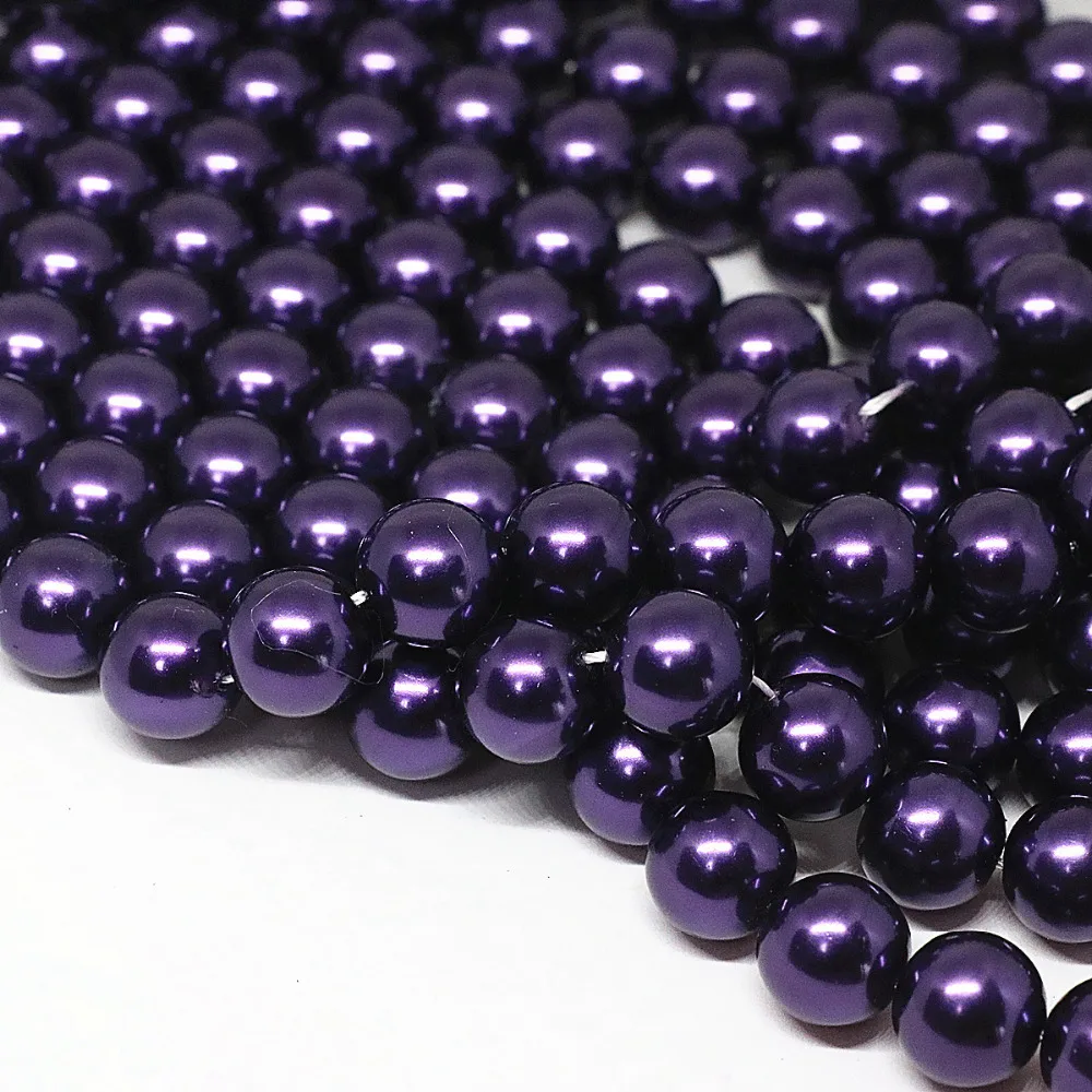 Wholesale High Quality Multicolor 4 6 8 10 12 14mm Glass Beads Imitation Pearl Bead Round Beads For Making DIY Bracelet Necklace