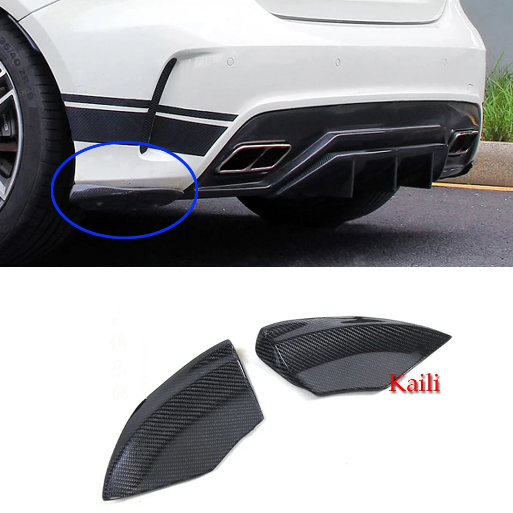 

A Pair Carbon Fiber Side Rear Splitters For benz A class W176 A180 A200 A250 2012-2018 V Style Back Lips Splitter Bumper