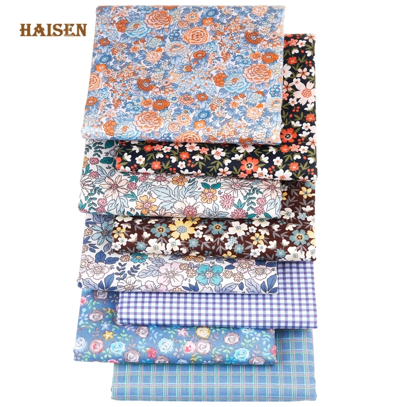 Tela de sarga de algodón con estampado de serie Floral Retro, Material textil para costura DIY, edredón para bebé y niño, ropa de vestir, por metros