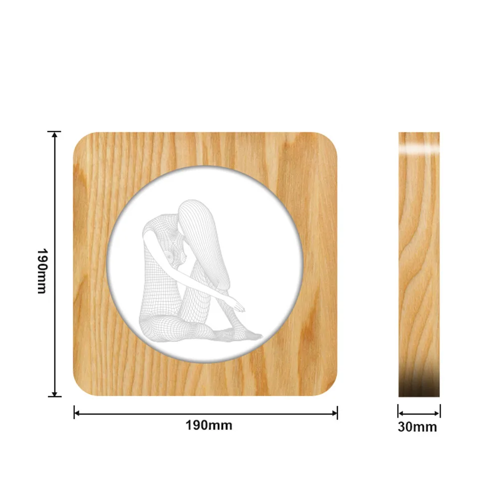 Yoga Lady Figure 3D USB LED Arylic ABS Lamp Table Light Switch Control Carving Lamp for Children's Room Decoration Dropshipping