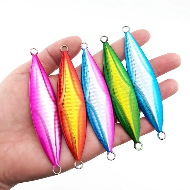 TEASER 60g 100g 150g 200g Artificial Hard Metal Bait Slow Fall Sinking Luminous Jigs For Sea Fishing Bait Wobblers Accessories