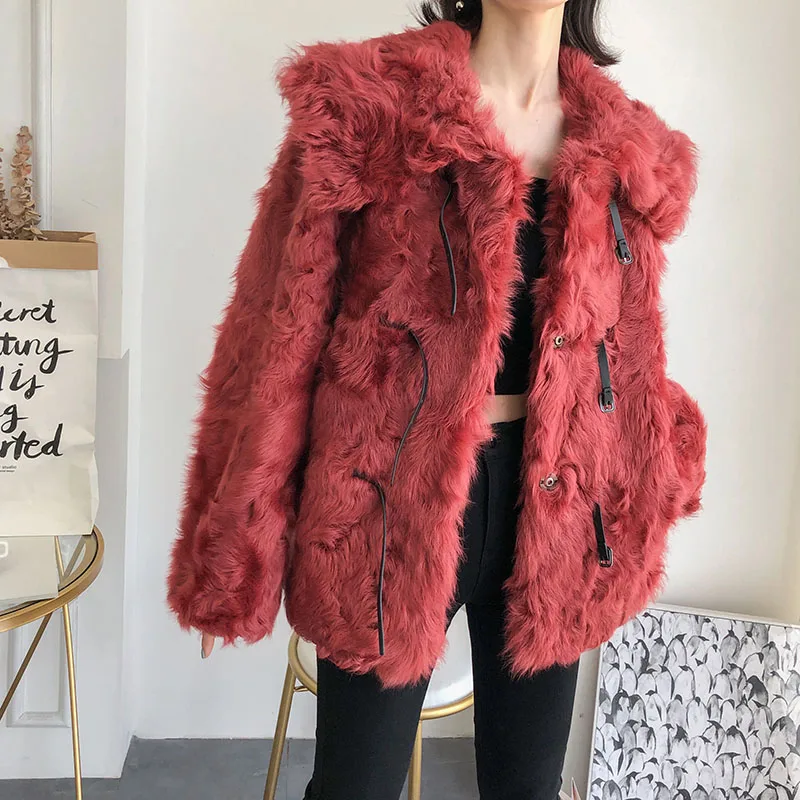 Female Real Fur Coat Winter Jacket Women Clothes 2020 Korean Sheep Shearing Coats Vintage 100% Wool Fur Tops Jacket Hiver LW2086