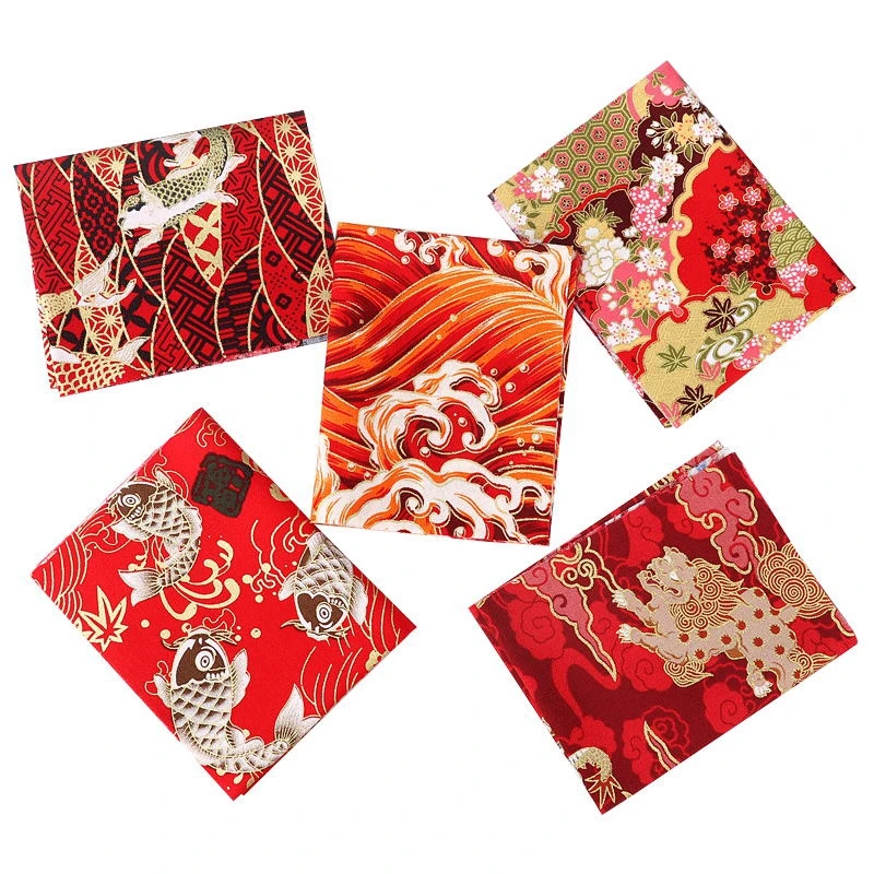 Japanese Style Bronzing Cotton Patchwork Fabric For Sewing Dolls Bags DIY Coin Purse Quilting Accessories Handmade Cloth P68
