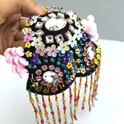 2Pcs Heavy industry handmade beads colorful flowers tassel epaulets fur coat decoration cloth decals applique DIY accessories