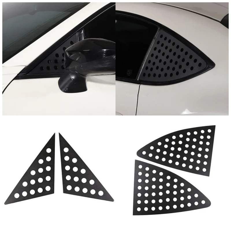 

ST Accessories Black Aluminum Alloy Front & Rear Triangle Window Protector Plate Trim Cover For 2012-2020 Toyota 86/ Subaru BRZ