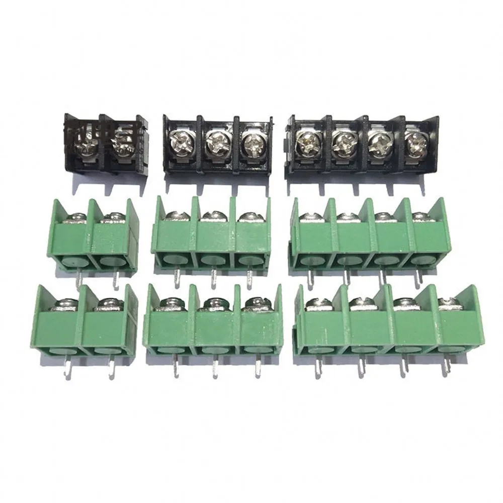 100pcs KF8500/KF7620 8.5/7.62mm pitch connector pcb screw terminal block connector 2 pin / 3 pin/ 4Pin Green Black 10A 300V