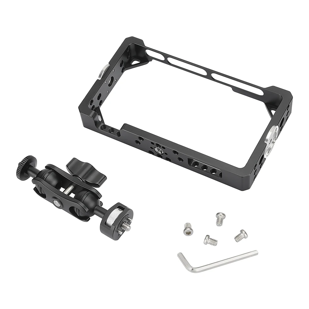 CAMVATE-Soporte de jaula para Monitor de cámara, funda protectora con cabeza de bola, brazo mágico para Fotga DP500IIIS A50 /A50T /A50TL /A50TLS, 5"
