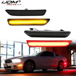 iJDM Car Front & Rear Sidemarker Lamps Amber/White Red for 2010-2018 Ford Mustang Front Bumper LED Fender/Side Marker Blinker