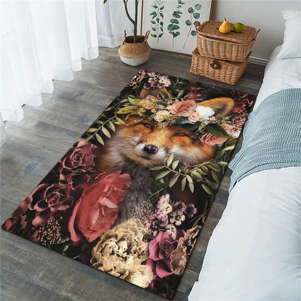 

Flower Fox Area Rug 3D Printed Rugs Mat Rugs Anti-slip Large Rug Carpet Home Decoration 02