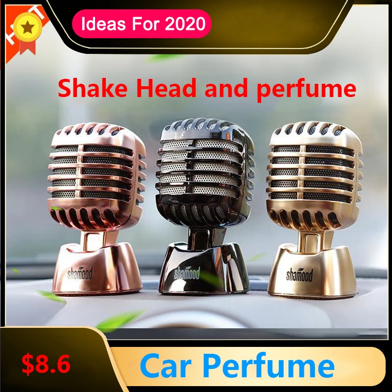 Fashion Microphones Stlye Dashboard Perfume Car Ornament Seat Air Freshener Auto Perfume Diffuser Interior Decor Car Accessories