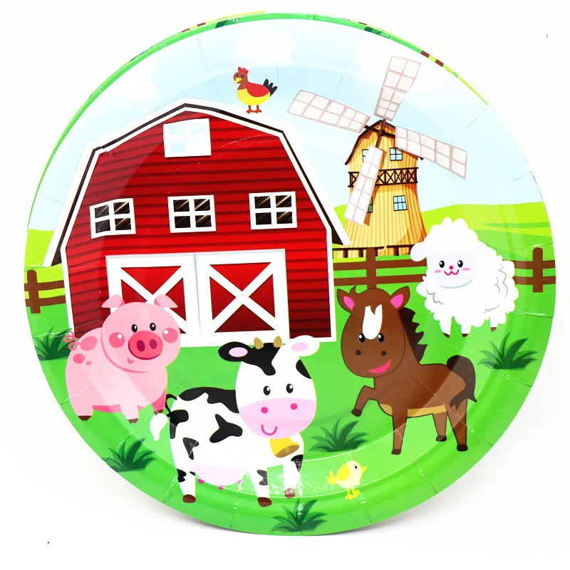Boerderij Koe Dier Thema Verjaardagsfeestje Decor Wegwerp Servies Cartoon Party Ballon Vlaggen Baby Shower Versieren Feestartikelen
