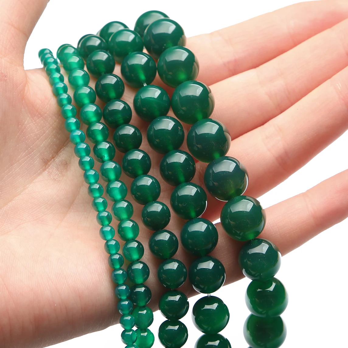 Natural Stone Green Stripe Agate Round Loose Beads 4 /6 /8MM Pick Size for Jewelry Making Accessories Bracelets/Necklace Strand