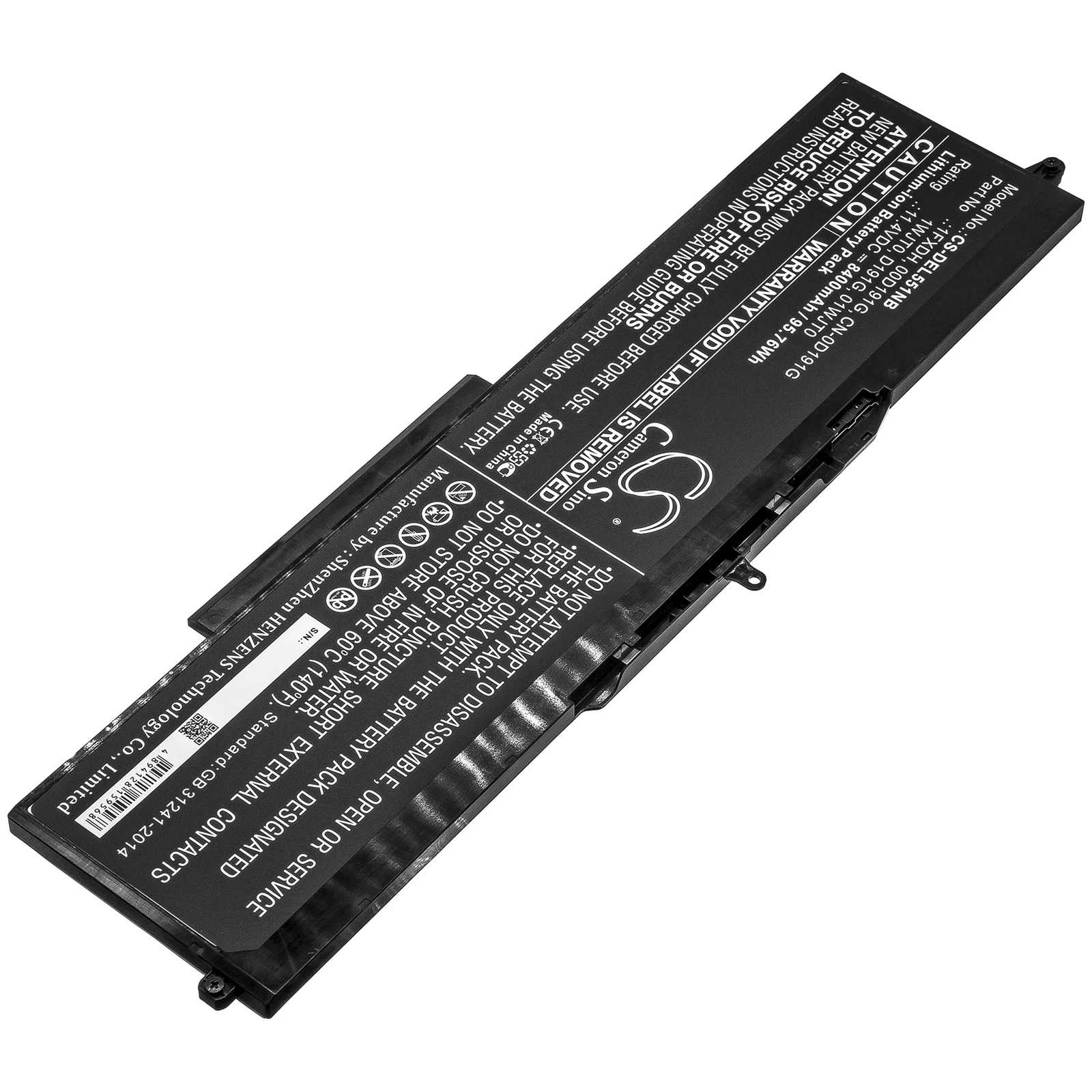 CS 8400mAh/95.76Wh battery for DELL Latitude 15 5501,15 5511,Precision 3541,3551 01WJT0,0D191G,1FXDH,1WJT0, D191G