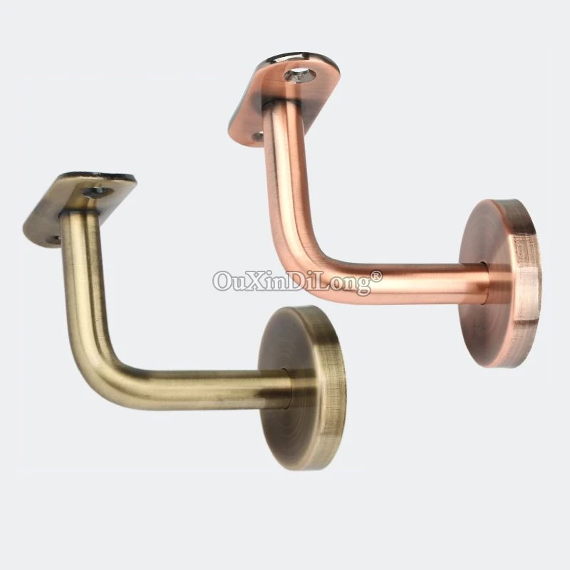 

4PCS Stainless Steel Handrail Brackets Stair Handrail Guard Rail Mount Banister Support Wall Bracket Red Bronze/Bronze GF803