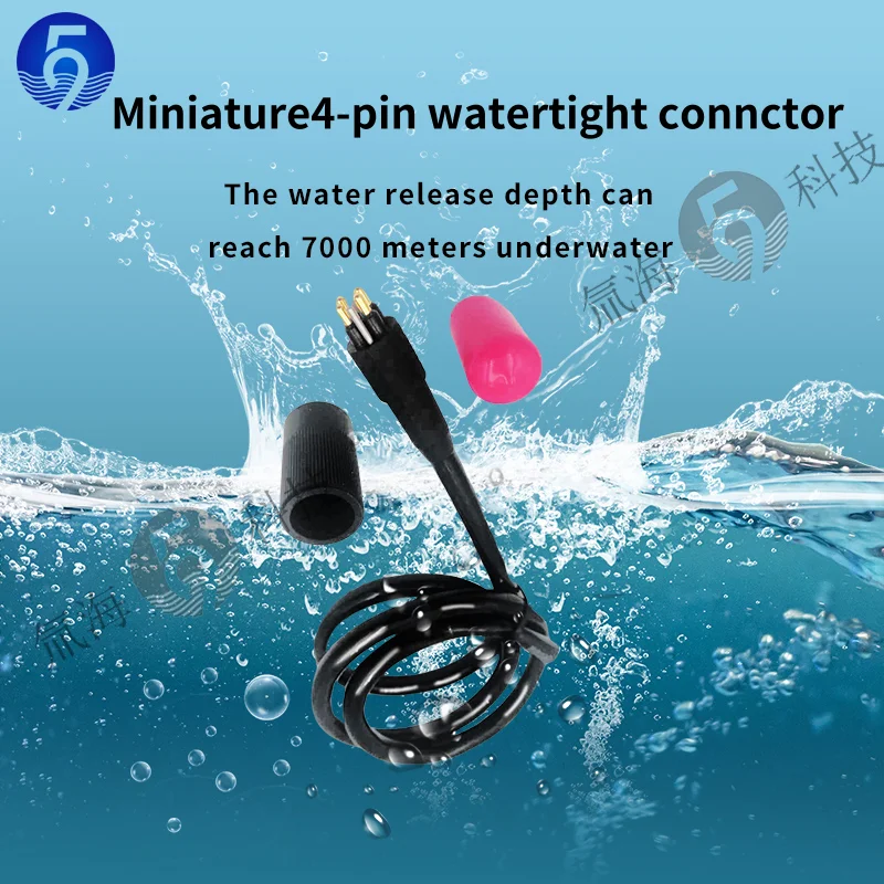 

underwater connector waterproof connector Mini 4-cores 25A signal line cable line sealing 7000 meters underwater sensor plug