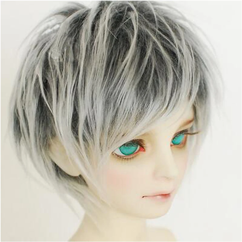M1-1 children handmade toy 1/12 1/8 1/6 1/3 1/4 uncle Doll wig BJD/SD doll props Accessories  Black brown gray short hair 1pcs