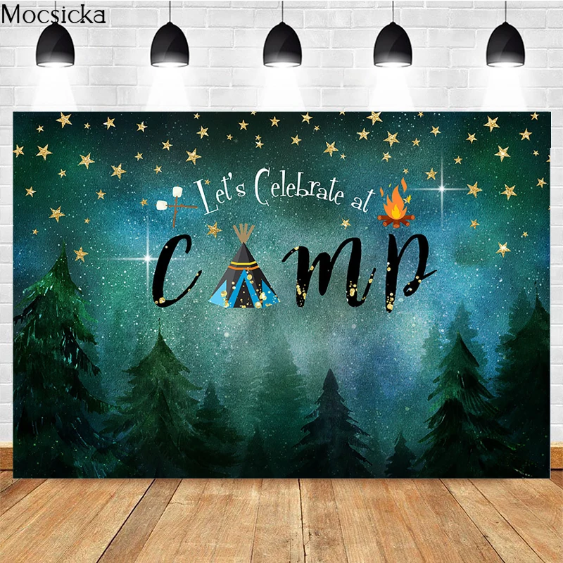 Mocsicka Camp Photography Background Bon Mars Empty Decoration Baby Shower Child Portrait Studio Photo Backdrop Banner