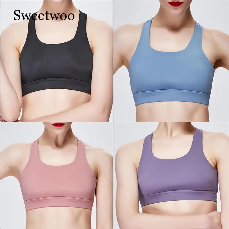 Soutien-gorge de sport pour femmes, respirant, à fort Impact, vêtements de course, de Yoga, d'entraînement, rembourré, sans fil, rose, bleu, violet, nouvelle collection 2019