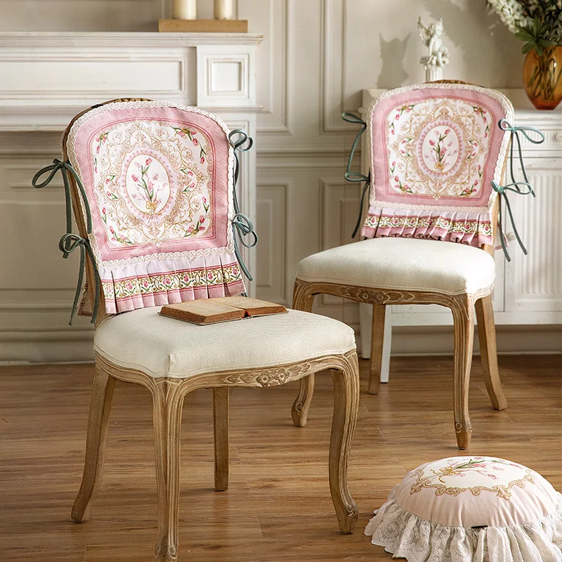 Pink Series American Chair Cover French Backrest Cushion  Light Luxury Wind Cushion Lace Chair Cover Autumn And Winter