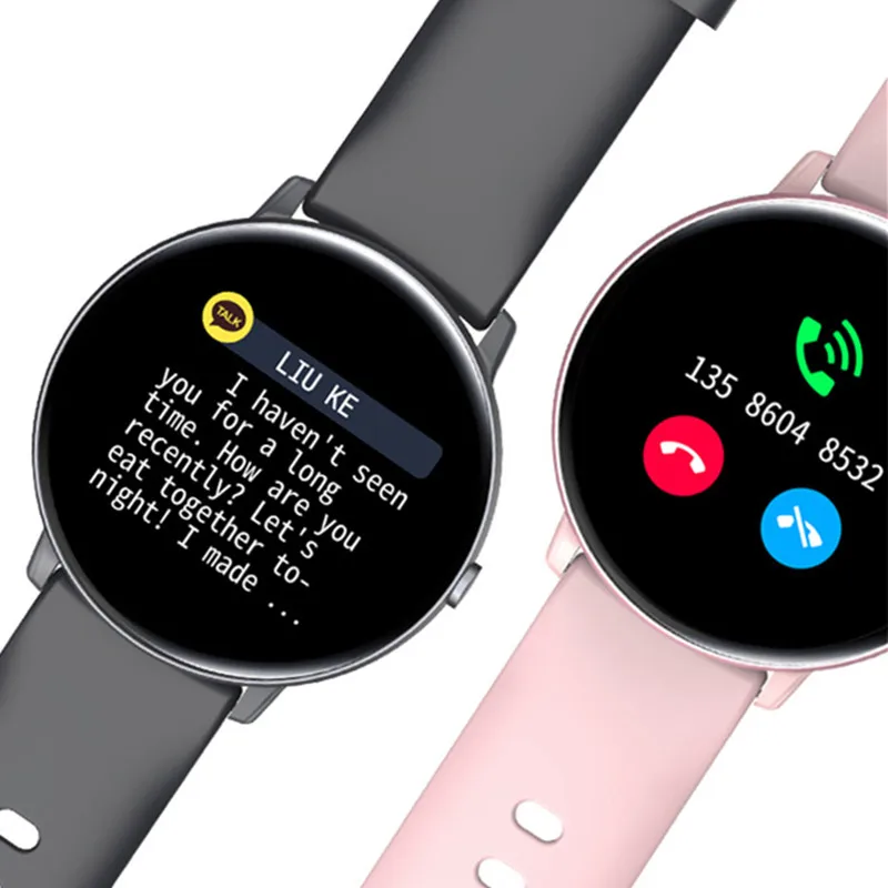 ผู้หญิงสมาร์ทวอท์ช Heart Rate สร้อยข้อมือกีฬาสายรัดข้อมือฟิตเนสสายรัดข้อมือ Bluetooth กันน้ำ HD บาง Smartwatch