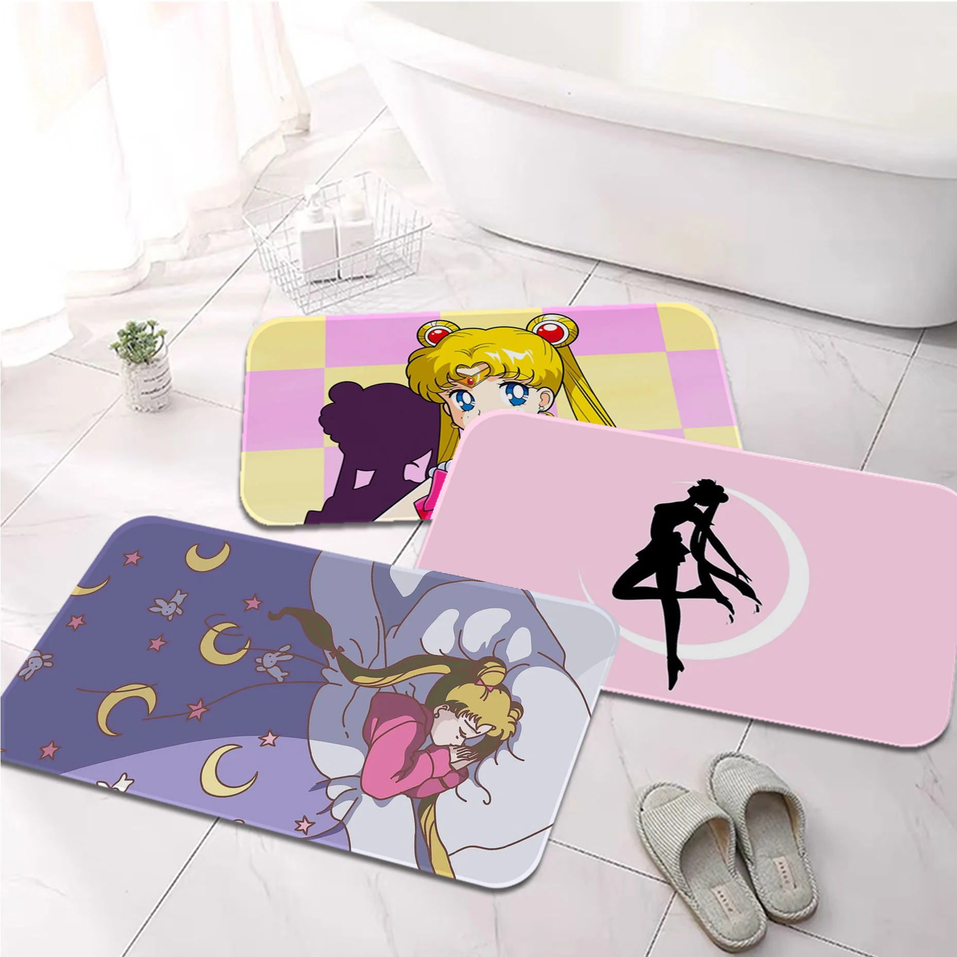 

Sailors Kawaii Girl Printed Flannel Floor Mat Bathroom Decor Carpet Non-Slip For Living Room Kitchen welcome Doormat