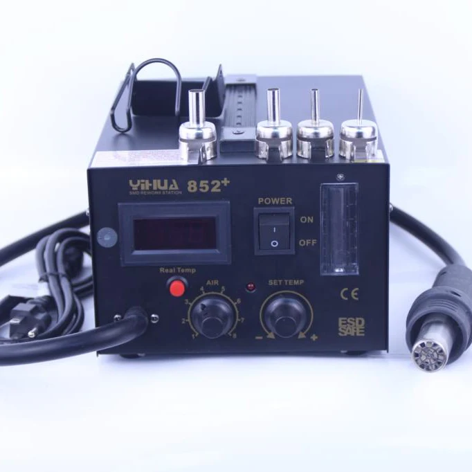 220V 600W YIHUA 852-plus Rework Station with Wind Speed Ball Mobile Phone BGA Professional Soldering Gun