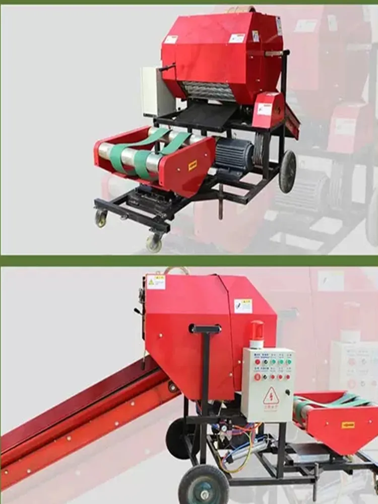 Mini Automatic Movable Round Wheat Corn Straw Silage Hay Crop Grass Wrapping Bundling Baler Machine